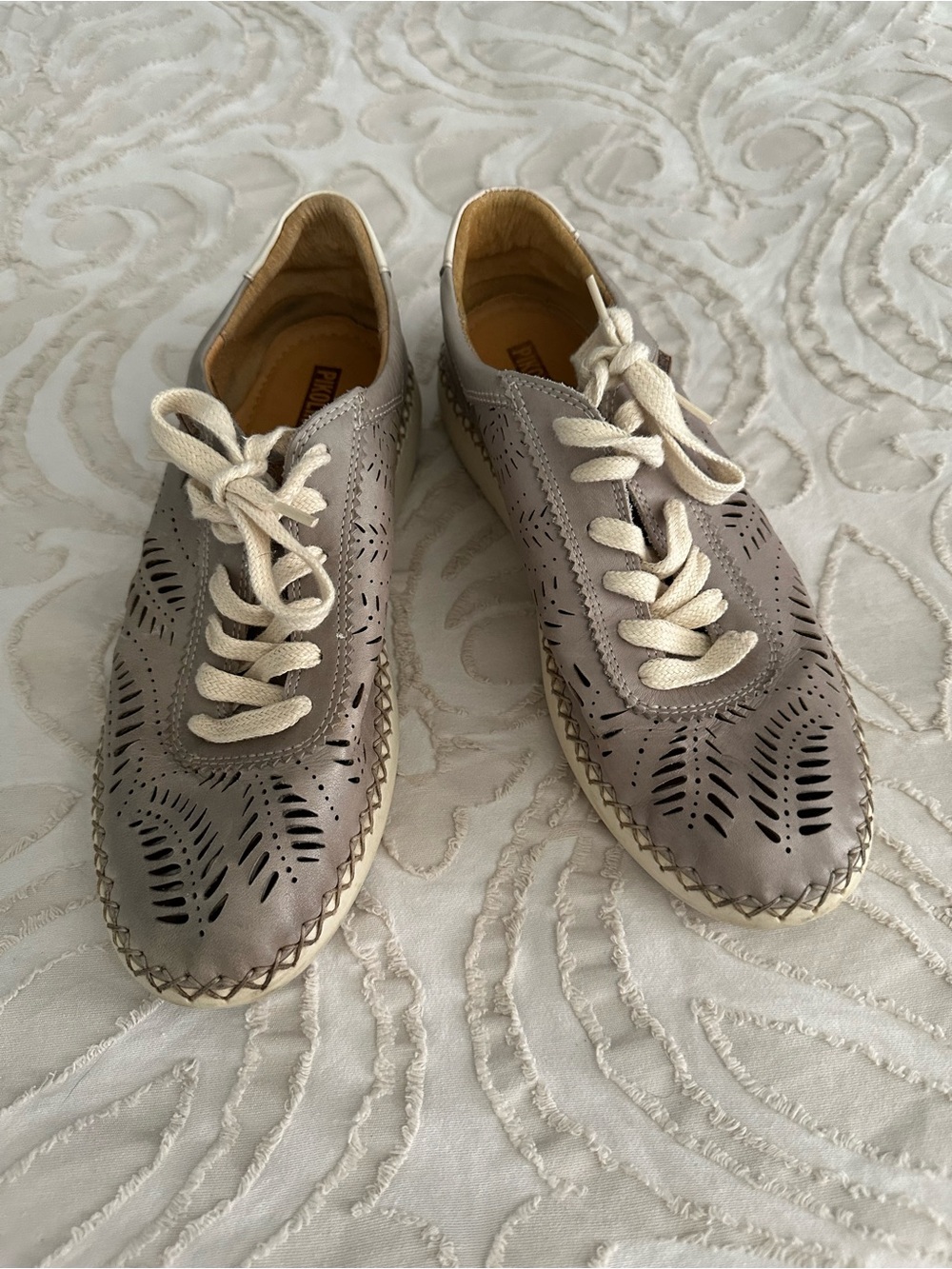 PIKOLINOS Perforated Leather Lace-Up Sneaker made in Morocco